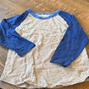 Crewcuts Grey and Blue Raglan Long-Sleeve Tee